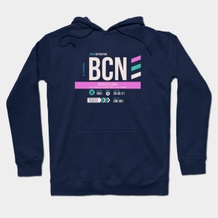 Barcelona (BCN) Airport Code Baggage Tag Hoodie